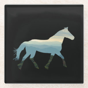 Dessous-de-verre En Verre Cheval Blue Ridge