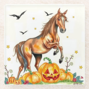 Dessous-de-verre En Verre Cheval brun Halloween