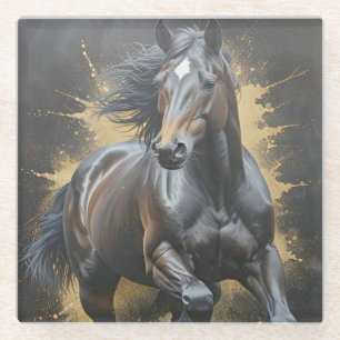 Dessous-de-verre En Verre cheval noir groovy