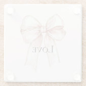 Dessous-de-verre En Verre Chic Joli Bow Rose (Dos)