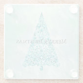 Dessous-de-verre En Verre Chic White Mint Christmas Tree Parties scintillant (Dos)