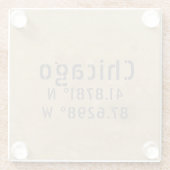 Dessous-de-verre En Verre Chicago Latitude Longitude II (Dos)