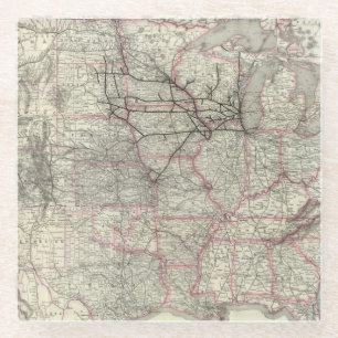 Dessous-de-verre En Verre Chicago Milwaukee et relais de St Paul et