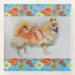 Dessous-de-verre En Verre Chien allemand Spitz Pomeranian Dessous de verre D