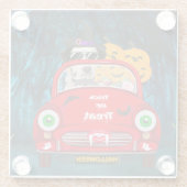 Dessous-de-verre En Verre Chien Dalmatien conduisant voiture effrayant Hallo (Dos)