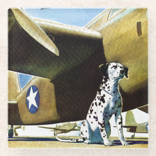 Dessous-de-verre En Verre Chien d'armée (Devant)