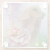 Dessous-de-verre En Verre Chien Et Fleurs Afghans (Dos)