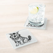 Dessous-de-verre En Verre Chien fou (Incliné)