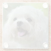 Dessous-de-verre En Verre Chien maltais blanc (Dos)