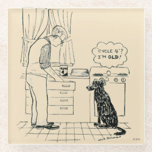 Dessous-de-verre En Verre Chien vieillissant