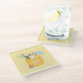 Dessous-de-verre En Verre Chiens d'ananas Pina Colada (Incliné)