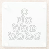 Dessous-de-verre En Verre Chiffres thaïlandais Pyramide ♦ Script en thaï ♦ (Dos)
