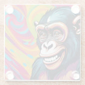 Dessous-de-verre En Verre Chimpanzé fou mignon (Dos)