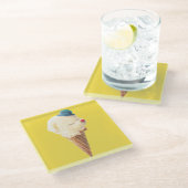 Dessous-de-verre En Verre Chiot à crème glacée - Sucré et frais (Incliné)