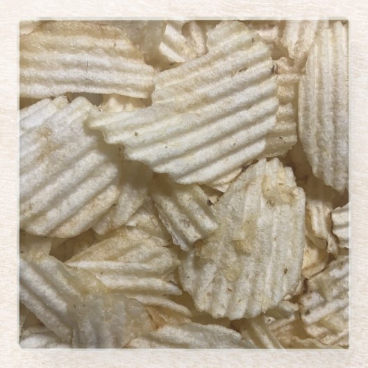 Dessous-de-verre En Verre Chips de pommes de terre (Devant)