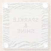 Dessous-de-verre En Verre Chocolat Brown crème Blush Zebra Parties scintilla (Dos)