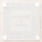 Dessous-de-verre En Verre Chocolat Brown de crème Mocha Parties scintillant (Dos)