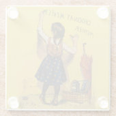 Dessous-de-verre En Verre Chocolat Menier Petite fille Mur écriture (Dos)