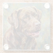 Dessous-de-verre En Verre Chocolate Lab Art Coasters (Dos)