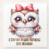 Dessous-de-verre En Verre Chouette (Devant)