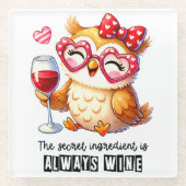 Dessous-de-verre En Verre Chouette (Devant)