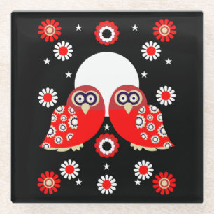 Dessous-de-verre En Verre Chouette d'art populaire