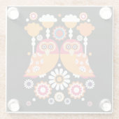 Dessous-de-verre En Verre Chouette d'art populaire (Dos)