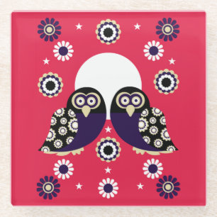 Dessous-de-verre En Verre Chouette d'art populaire