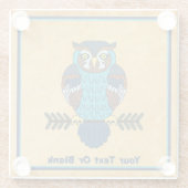 Dessous-de-verre En Verre Chouette d'art populaire nordique (Dos)