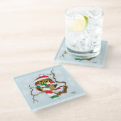 Dessous-de-verre En Verre Chouette de Noël (Incliné)