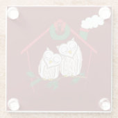 Dessous-de-verre En Verre Chouette de Noël Be Accueil mignonne (Dos)