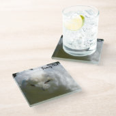 Dessous-de-verre En Verre Chouette des neiges (Incliné)