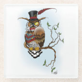 Dessous-de-verre En Verre Chouette victorienne (Devant)