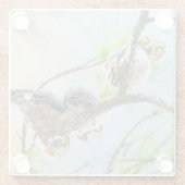 Dessous-de-verre En Verre Chouettes Bébé Drôle Sur Un Membre (Dos)