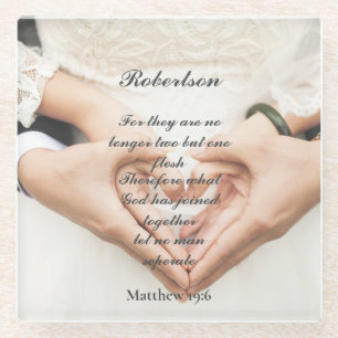Dessous-de-verre En Verre Christian Scripture Mariage Photo