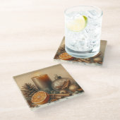 Dessous-de-verre En Verre Christmas Candle Art (Incliné)