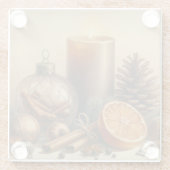 Dessous-de-verre En Verre Christmas Candle Art (Dos)