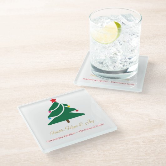Dessous-de-verre En Verre Christmas Coaster (Incliné)