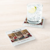 Dessous-de-verre En Verre Christmas Custom Three Photos (Incliné)