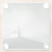 Dessous-de-verre En Verre Chuch sur une colline en noir et blanc (Dos)