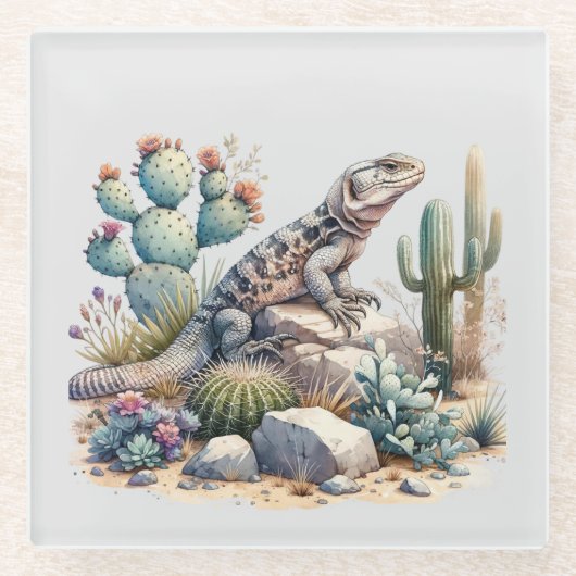 Dessous-de-verre En Verre Chuckwalla Chillin (Devant)