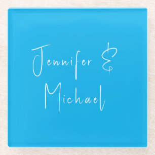 Dessous-de-verre En Verre Ciel bleu classique mariage