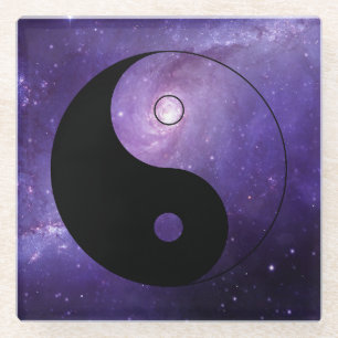Dessous-de-verre En Verre Ciel nocturne de Yin yang