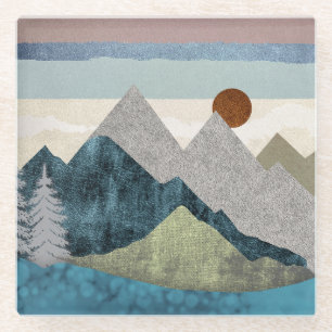 Dessous-de-verre En Verre Ciel rayé de montagne