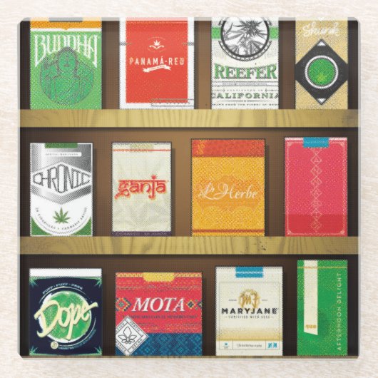 Dessous-de-verre En Verre Cigaweed (Devant)