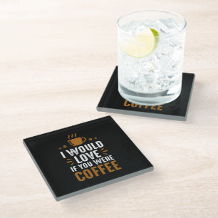 Dessous-de-verre En Verre Citation de café