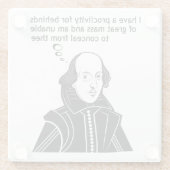 Dessous-de-verre En Verre Citation drôle de Shakespeare (Dos)