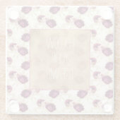 Dessous-de-verre En Verre Citation florale rose crème (Dos)