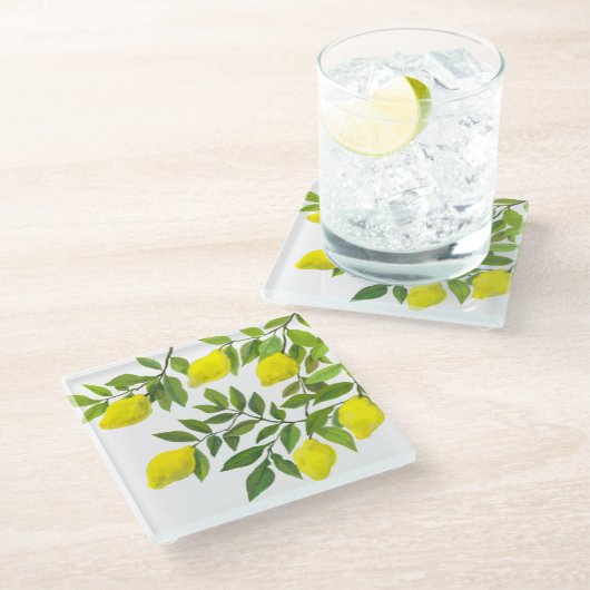 Dessous-de-verre En Verre Citron (Incliné)