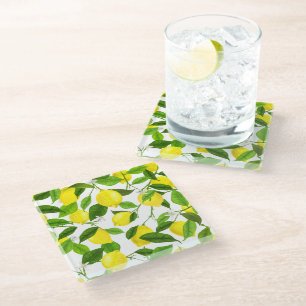 Dessous-de-verre En Verre Citron à l'aquarelle